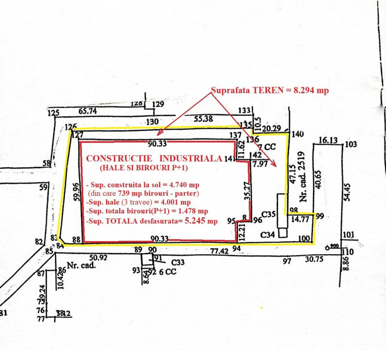 Vanzare/inchiriere 1-3 HALE si 1 cladire BIROURI, zona industriala mun. VASLUI 
