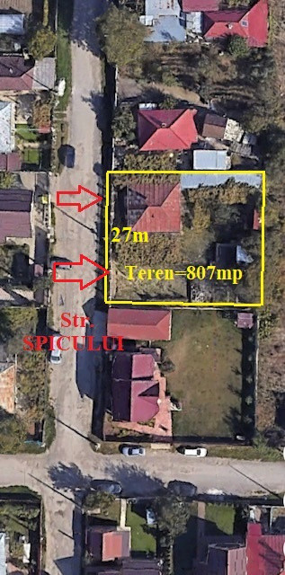Casa cu 807 mp teren de vanzare, SERBANESTI,  str. Spicului-Bacau