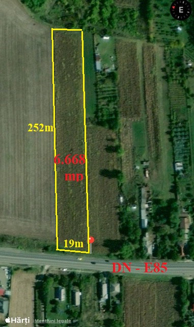 Teren 6.668 mp, de vanzare, loc. BOGDAN VODA, la E-85, com. Saucesti, jud. Bacau