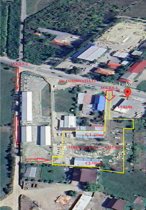 Teren 4.325 mp cu 2 hale, inchiriere/vanzare, Comanesti, jud. Bacau