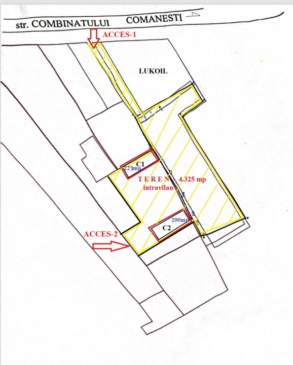 Teren 4.325 mp cu 2 hale, inchiriere/vanzare, Comanesti, jud. Bacau