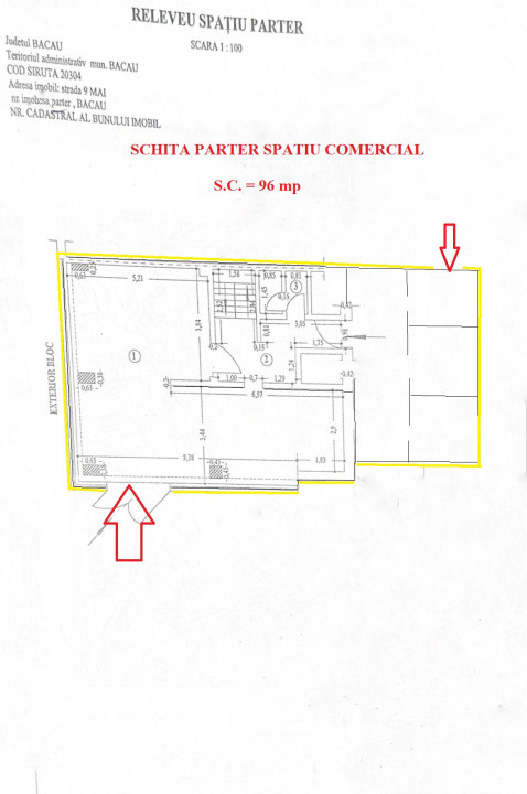 Spatiu comercial CENTRAL de inchiriat, str. 9 Mai, Bacau