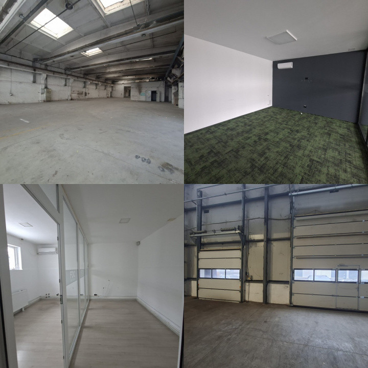 HALE INDUSTRIALE de inchiriat cu birouri, parcari, platforme betonate, acces tir