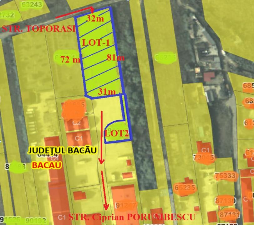 Teren intravilan de vanzare, 3000 mp, Izvoare, Bacau
