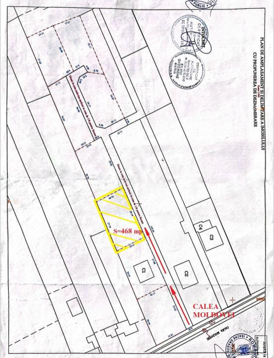 Teren intravilan 468 mp de vanzare, Calea Moldovei, Bacau