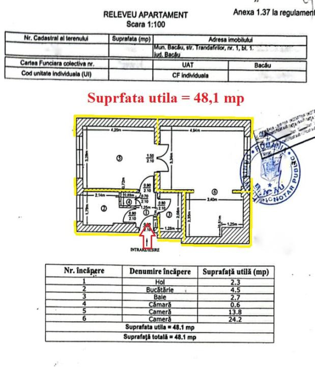 Apartament 2 camere de vanzare, ultracentral, str. Trandafirilor, Bacau